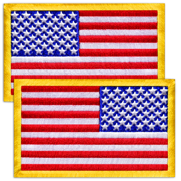 2Pcs American Flag Patch Set, Embroidered Regular and Reversed US Flag Patch with Hook and Loop, Military Morale Patches