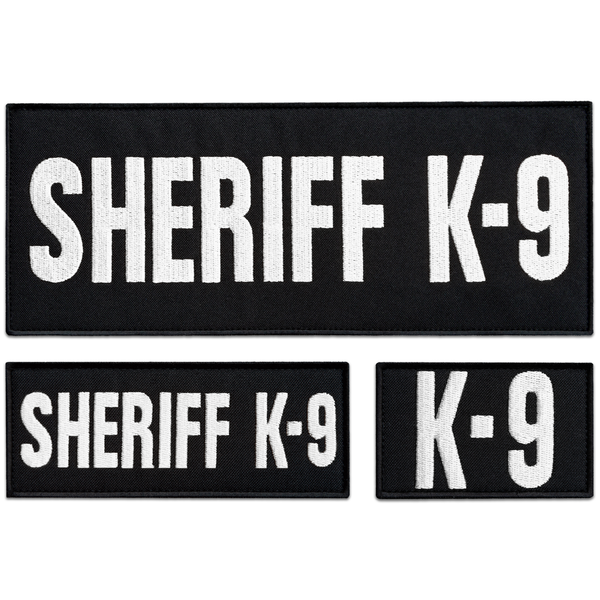 3-Pcs Sheriff K9 Patch Set Tactical Hook & Loop Patches for Vests, Dog Harnesses & Law Enforcement