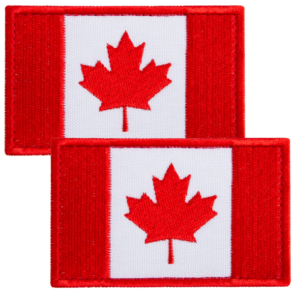 2-Pcs Canada Flag Set, Embroidered Canadian Patches