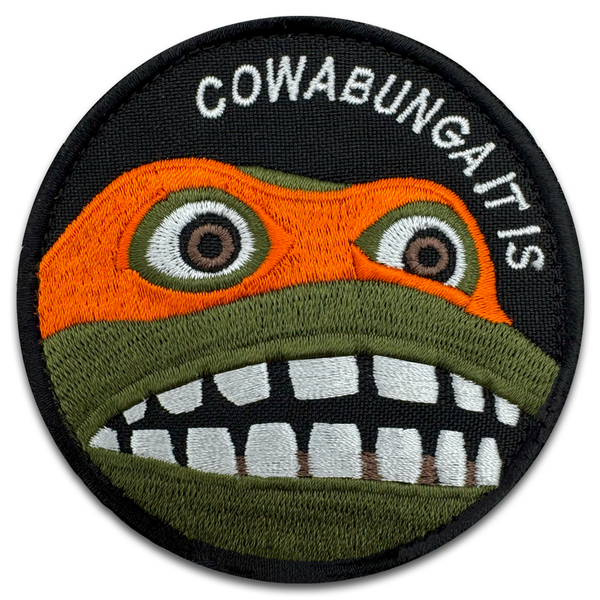 Cowabunga It Is Patch – 1Pcs Embroidered Funny Tactical Morale Patch (3.15 Inches)