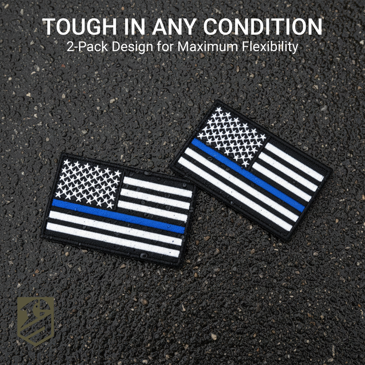 Line Patches Thin Blue Line Patch Set – 2Pcs Embroidered American Flag Tactical Pat