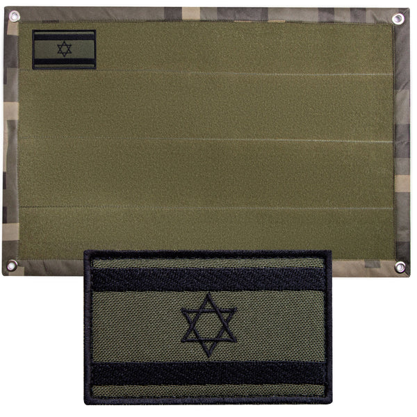 Velcro Board for Patches 15.7x23.6" with Israel Flag Velcro Patch, Digital Camo