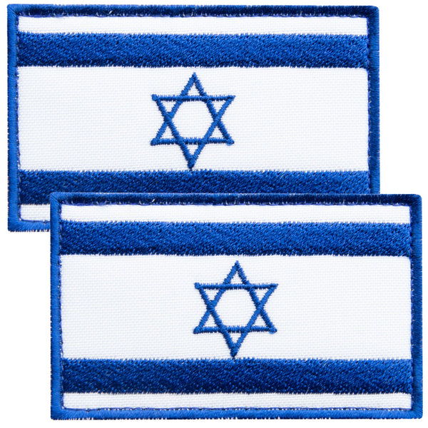 2-Pcs Israel Flag Embroidered Patch Velcro Set