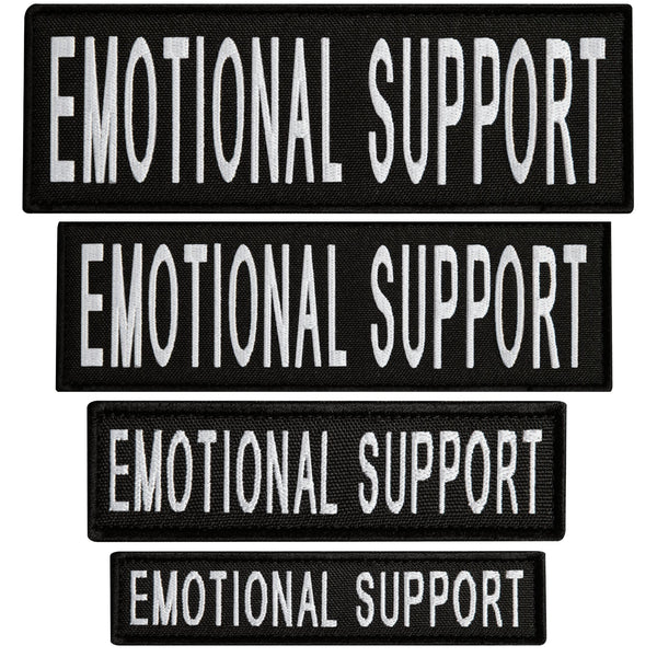 4-Pcs Emotional Support for Service Dogs, Embroidered Patch Hook & Loop Set