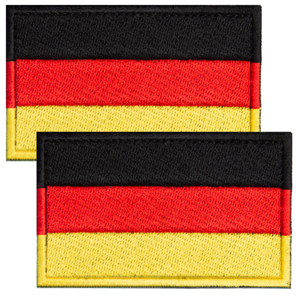2-Pcs German Flag Embroidered Patch Set Hook & Loop