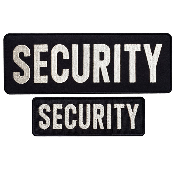 2-Pcs Embroidered Security Patch Set, Black