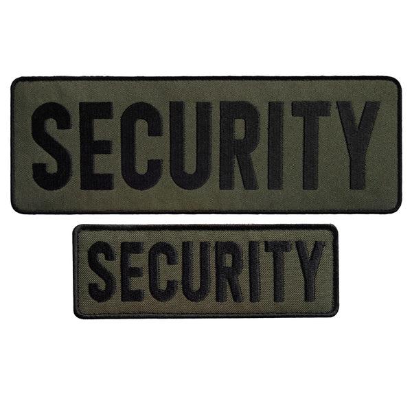 2-Pcs Embroidered Security Patch Set, Olive