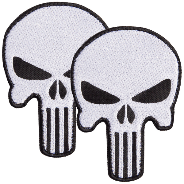 2-Pcs Dead Skull Patch Embroidered Patch with Hook & Loop Fastener