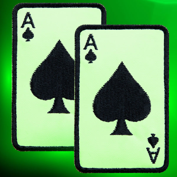 Glow in The Dark Ace of Spades Patch – 2Pc Tactical Morale Patch Set (2x3 Inch)