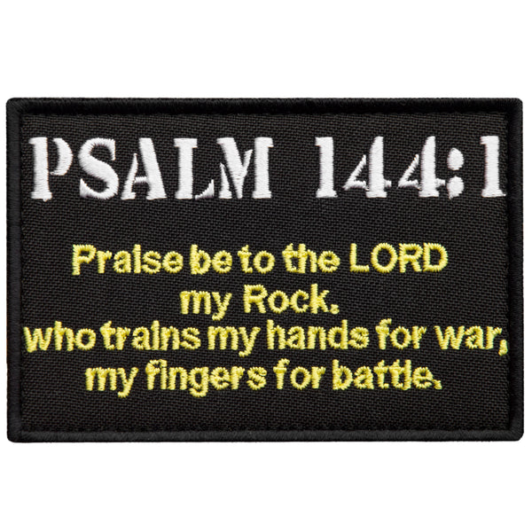 Tactical Psalm 144:1 BNW Patch Combat Badge Morale Applique Embroidered Fastener Hook & Loop Emblem