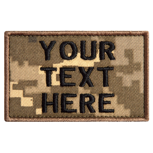 2-Pcs Personalized Digital Camo Embroidered Patch Velcro Set: Unique Tactical Identity 2x3 inch