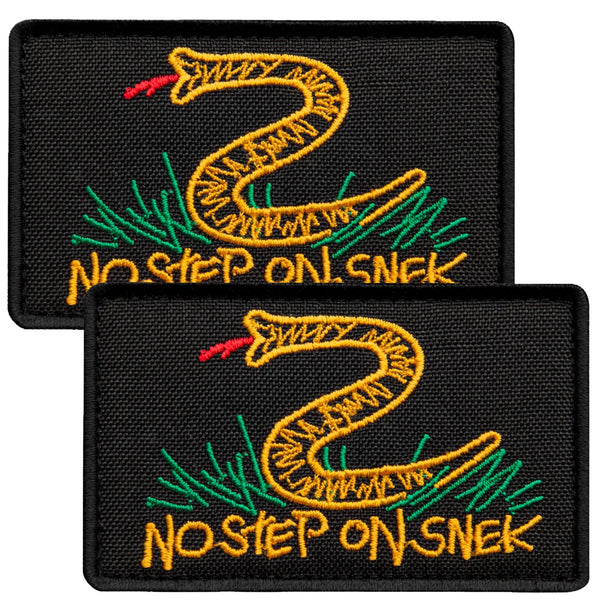 2-Pcs No step on snek Embroidered Patch Hook & Loop Set