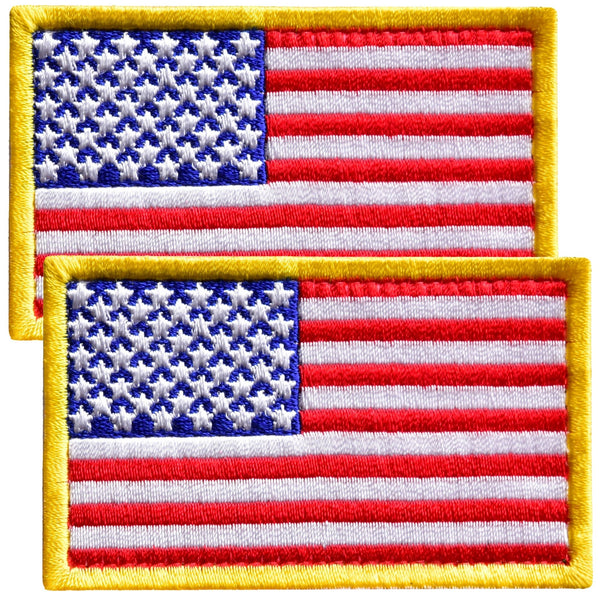 2-Pcs American Flag Embroidered Patch Hook & Loop Set